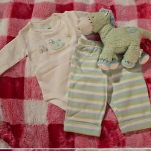Baby Onesie and Striped Pants Set
